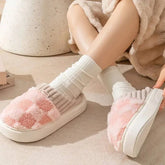 Stylish Cozy Home Plaid Slippers for Women with a Trendy Twist - Himpall